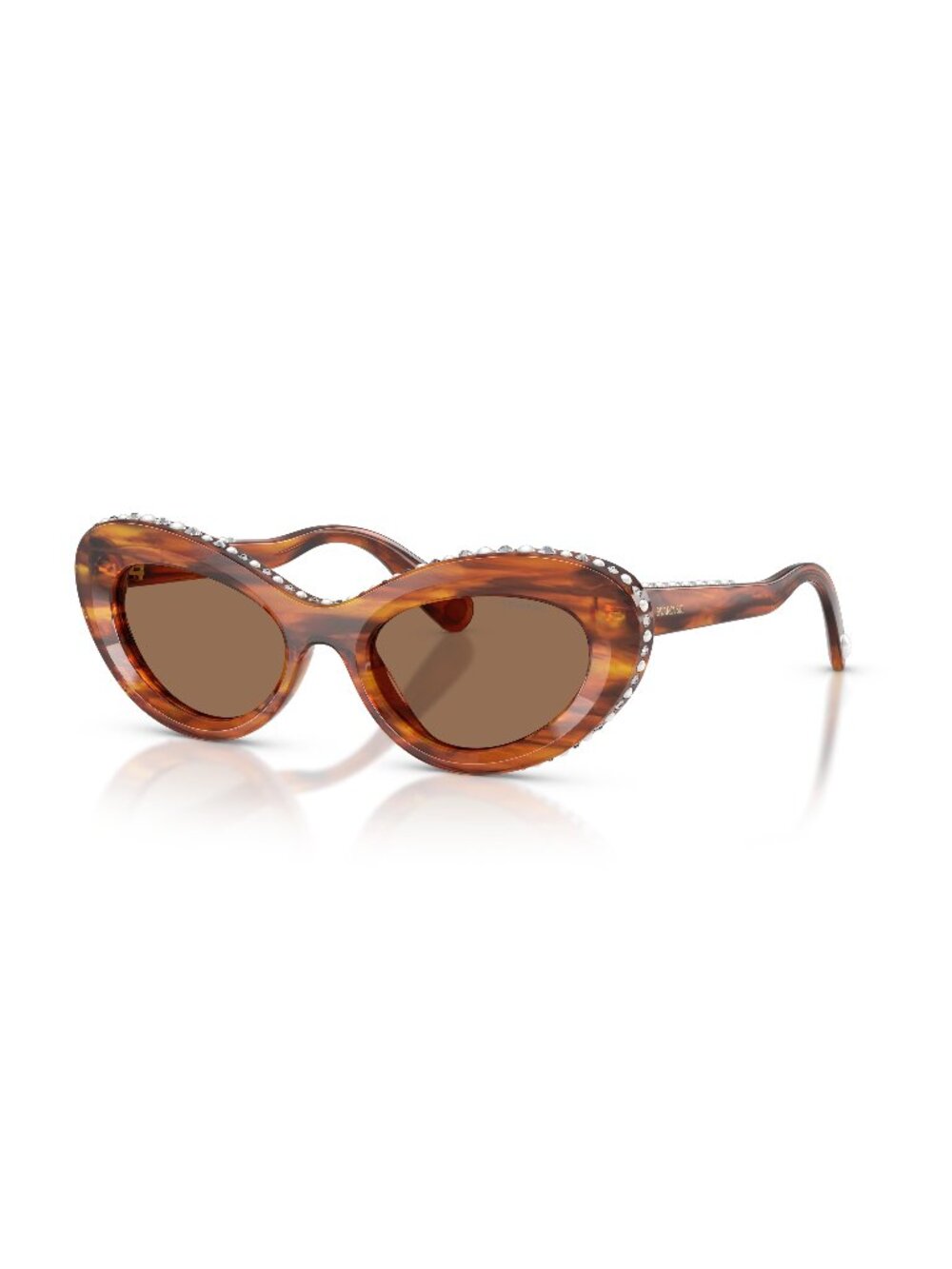 New Swarovski Women's Sunglasses Havana Brown Lens Acetate Frame SK6061U 109173